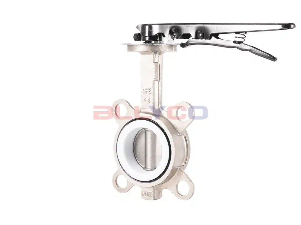 304 stainless steel butt-clamped PTFE butterfly valve D71F-16P
