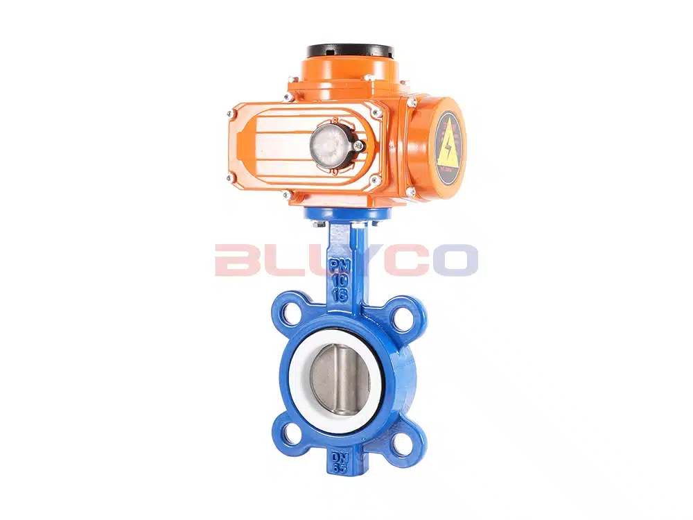 Ductile iron electric butt-clamped PTFE butterfly valve D971F-16Q