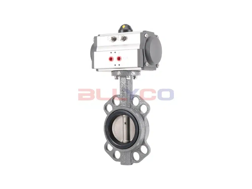 Cast steel pneumatic butt-clamp butterfly valve D671X-16C