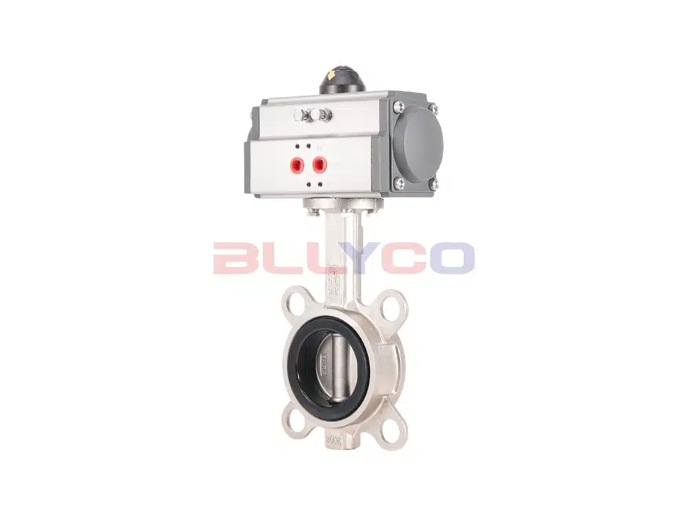 304 stainless steel pneumatic butt-clamp butterfly valve D671X-16P