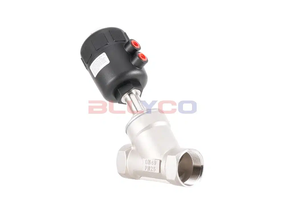 304 stainless steel wire button pneumatic angle seat valve J615F-16P