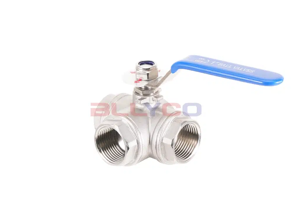 304 stainless steel two-piece three-way ball valve Q14F-16P