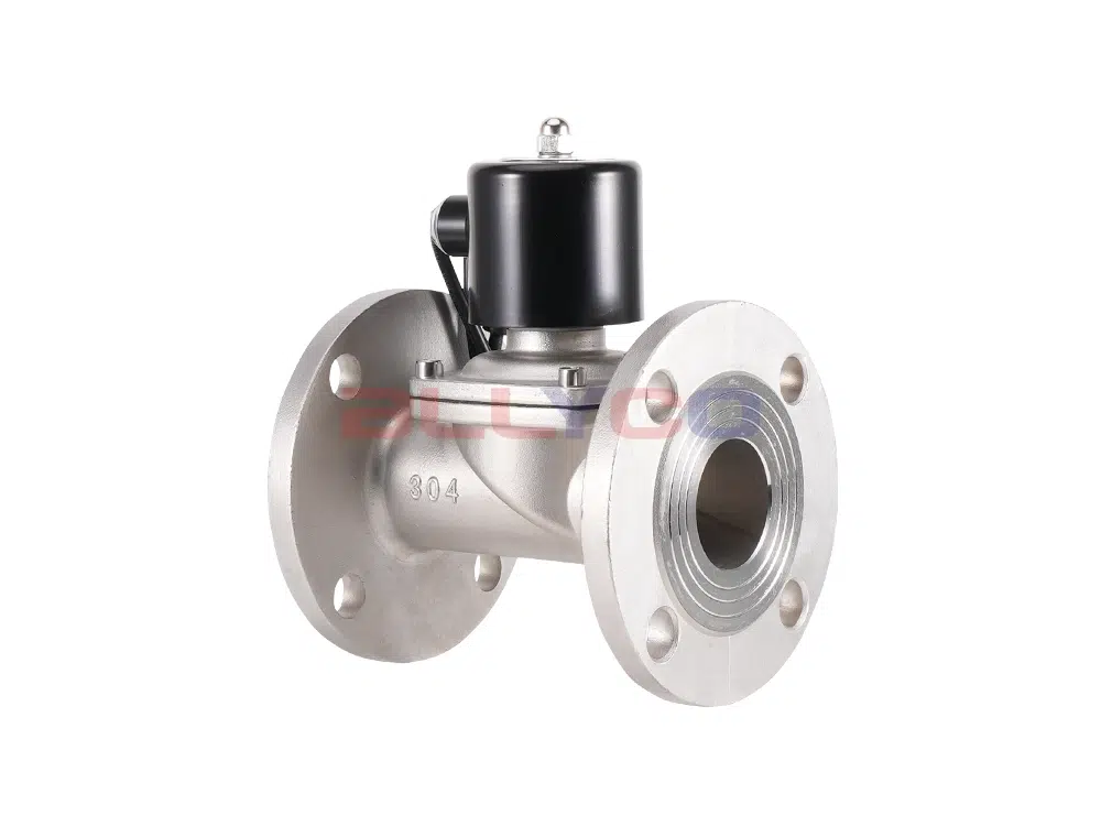 Válvula solenoide de flange de água em aço inoxidável 304 Série ZCS